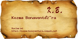 Kozma Bonaventúra névjegykártya
