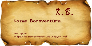Kozma Bonaventúra névjegykártya