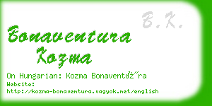 bonaventura kozma business card